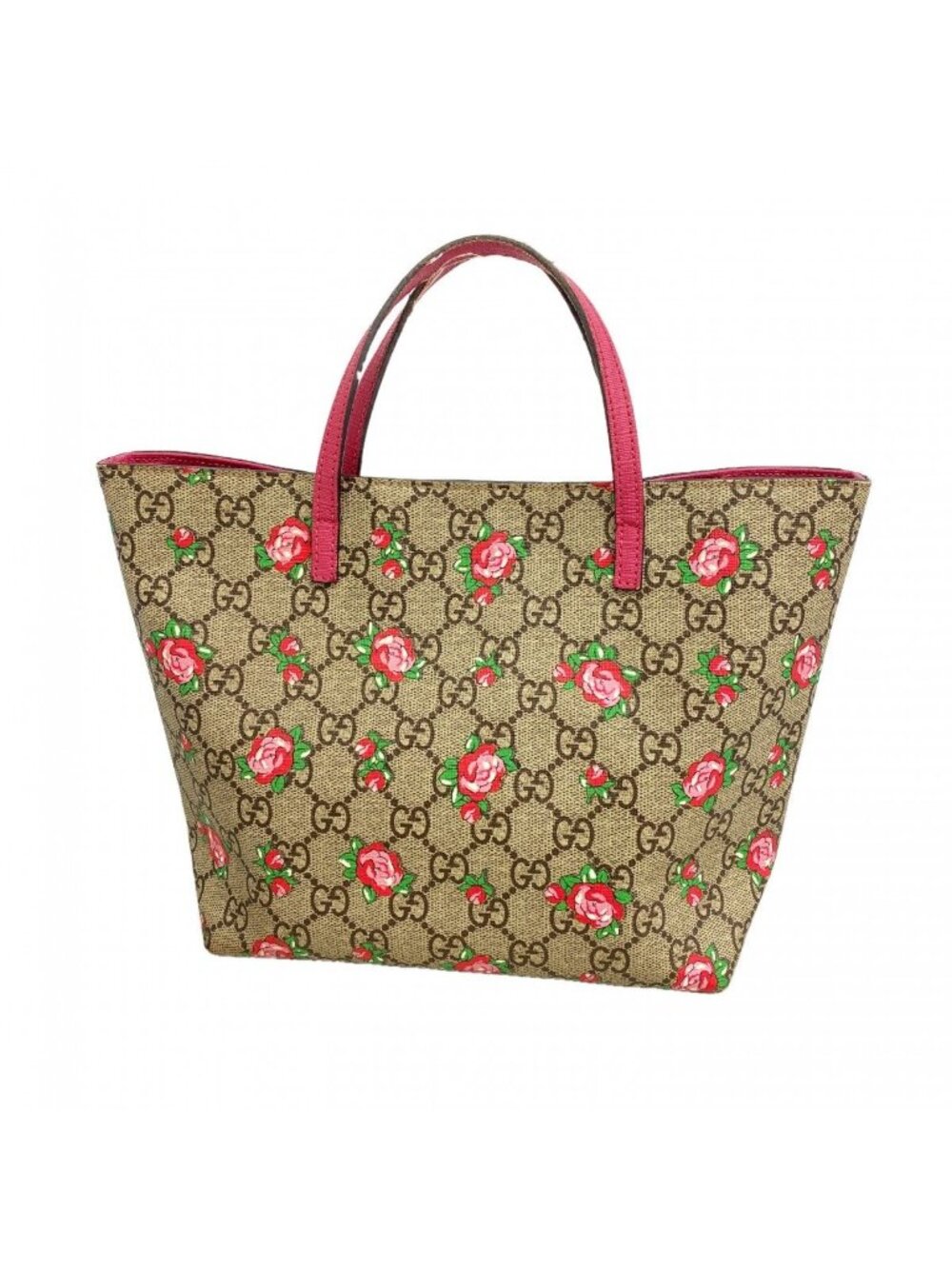 Gucci Handbag GG Supreme Children's Brown Pink Silver